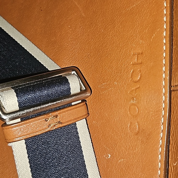 Coach Tan Leather Heritage Web Map Messenger Bag - Picture 9 of 15